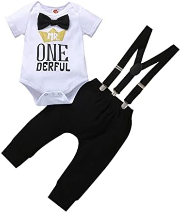 LUZOZEZO Baby Boy 1st Birthday Romper Pants Set