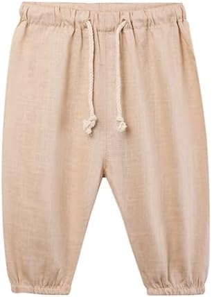 Kids Linen Harem Pants for Boys Girls Spring Summer Lounge