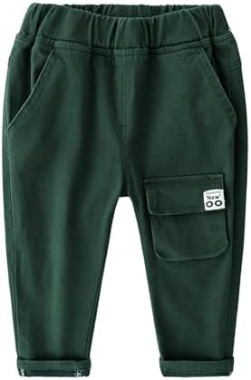 Hfolob Toddler Boys Cute Elastic Waist Cargo Pants