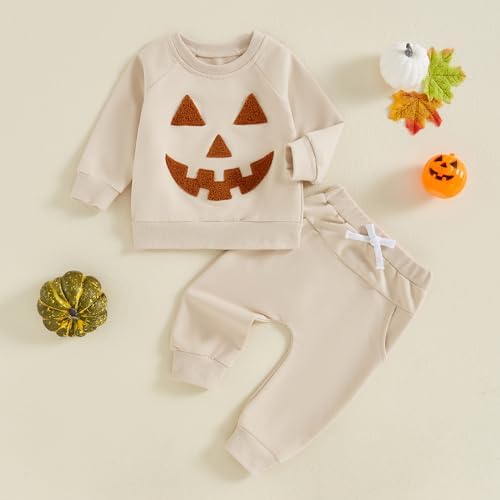 Amnnchya Toddler Halloween Pumpkin Sweatshirt Pants