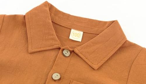 ACESTAR toddler boys 2-piece cotton linen set