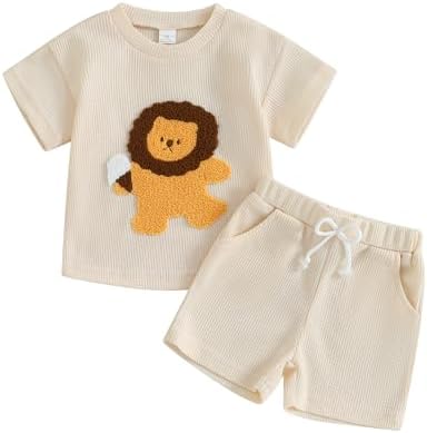 Flip-Flop Style toddler Boy summer outfit with EMBARc BeigePink