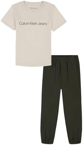 Calvin Klein Baby Boys 2pc Knit Woven Pant Set