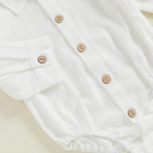 Newborn Baby Boy Bowtie Romper Set with Owsl Overalls