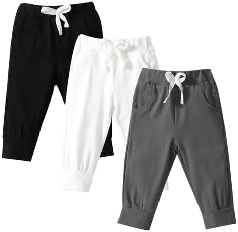 Adorable Toddler Jogger Pants with 3 Packs for Baby Boys