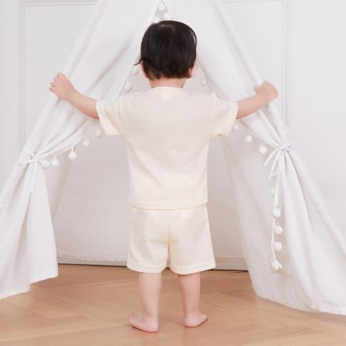 Flip-Flop Style toddler Boy summer outfit with EMBARc BeigePink