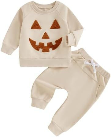 Amnnchya Toddler Halloween Pumpkin Sweatshirt Pants