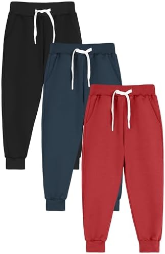 Resinta 3 Pack Toddler Boy Sweatpants with Pockets