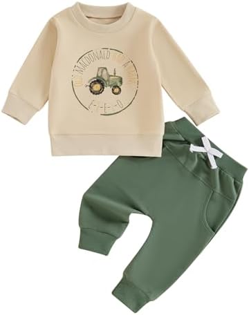 Cute Toddler Fall Outfit Crewneck Joggers