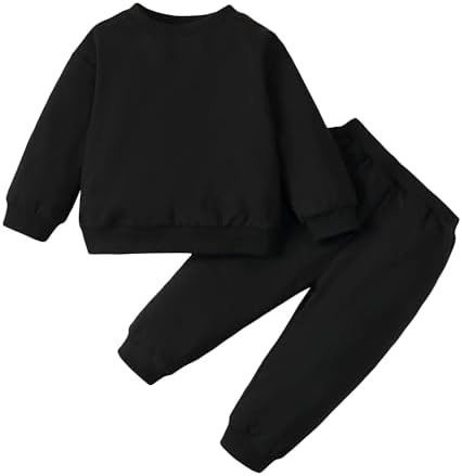 DEFAHN Toddler Solid Tshirt Sweatset 2PCS