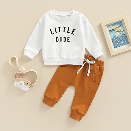 Murnouche Toddler Fall Winter Boys Crewneck Sweatshirt Joggers Set