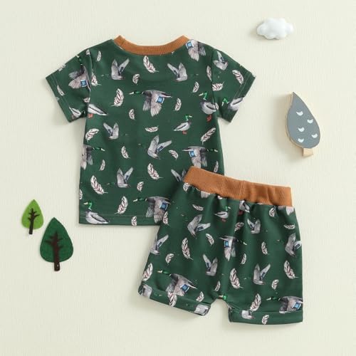 Summer Toddler Boys Duck Print Outfit Set