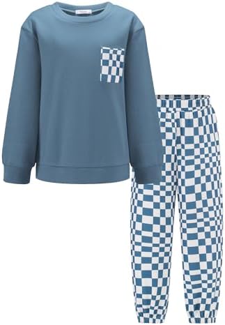 Arshiner Boys Fleece Sweatshirt Pants Outfit Set