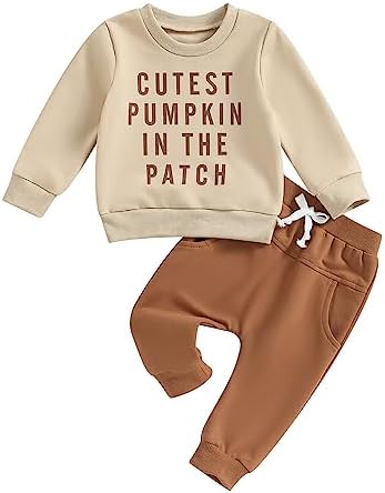 Kaipiclos Halloween Baby Boy Tracksuit - pumpkin prints two-piece childrens clothing