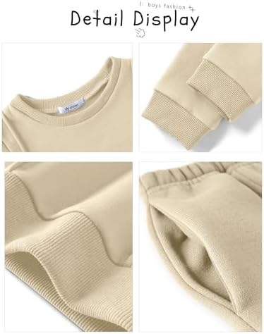 Arshiner Boys Round Neck Long Sleeve Set Trendy Cozy for Kids