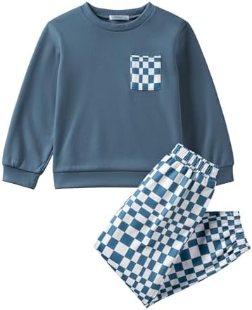 Arshiner Boys Fleece Sweatshirt Pants Outfit Set