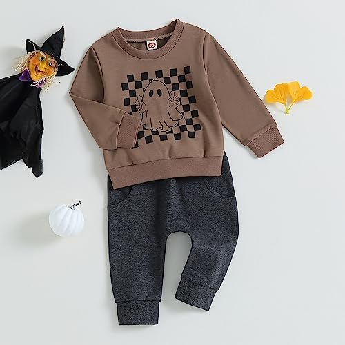 TheFound Toddler Halloween Infant Boy TruckGhost Print Outfit Set