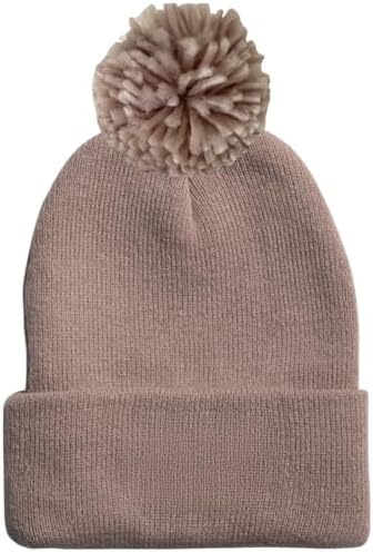 Chloeien Baby Beanie with Pom Pom Trim For Baby Boys