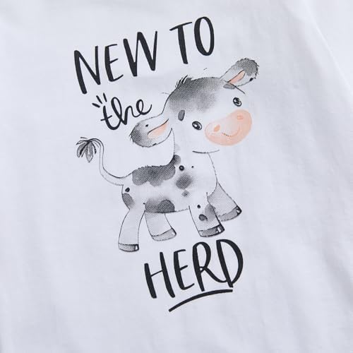 Chloefairy New to the Herd Baby Set Cozy Cuddly Cowprint Newborn Outfit