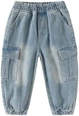 T toddler boys washed distressed denim joggers