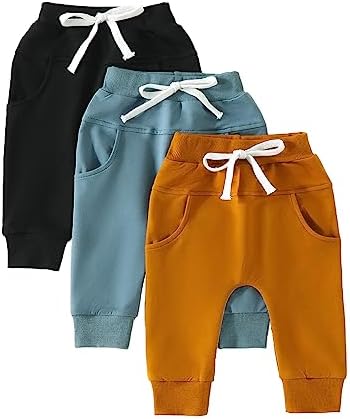 3-Pack Cotton Toddler Pants Animated Elastic Waist