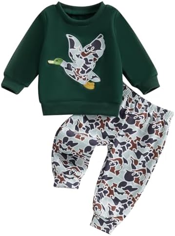 Boy Autumn 2PCS Outfit Sets LONG Slim Camouflage Pullover Camouflage Pants Sets