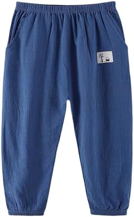 Toddler Boy Girl Soft Cotton Linen Sweatpants
