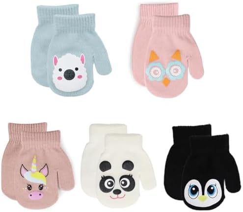 MniJiza Baby Winter Mittens Toddler Stretch Knit Gloves