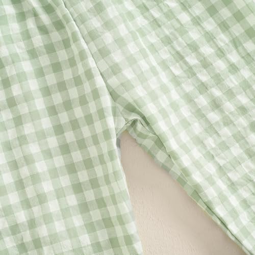 Checkered Baby Pants with Elastic Waistband