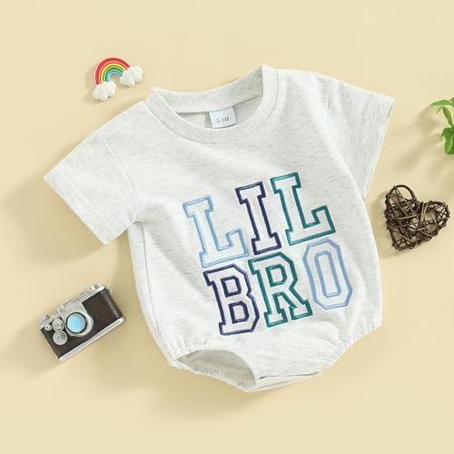 Perfectly Matchable Toddler Big Little Brother Outfits Set with Embroidery