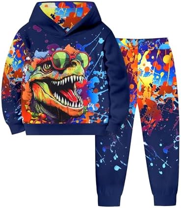 Cool Dinosaur Toddler Outfits Set - Long Sleeve Hoodie Pants