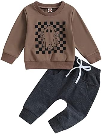 TheFound Toddler Halloween Infant Boy TruckGhost Print Outfit Set