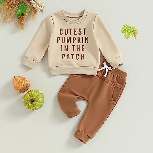 Kaipiclos Halloween Baby Boy Tracksuit - pumpkin prints two-piece childrens clothing
