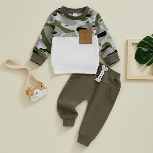 Pudcoco Toddler Fall Winter Camouflage outfit