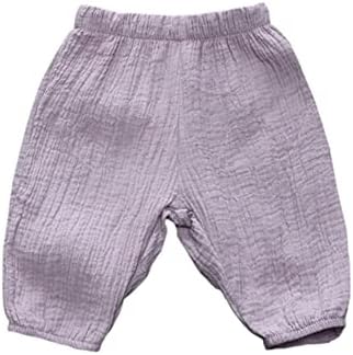 Hwafan Toddler Cropped Harem Pants Purple 2T