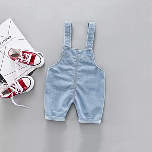 Hfolob Baby Boys Girls Denim Suspender Trousers