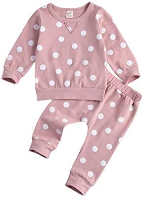 Long Sleeve Polka Dot 2-Piece Outfit Set for Kids