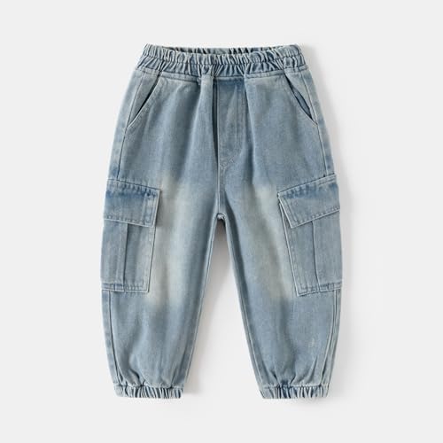 T toddler boys washed distressed denim joggers