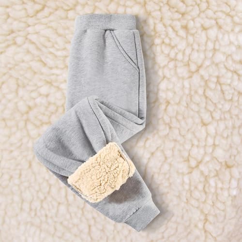 Thickened Warm Sweatpants for Toddlers Unisex Fit Elastic Waist WinterComfort