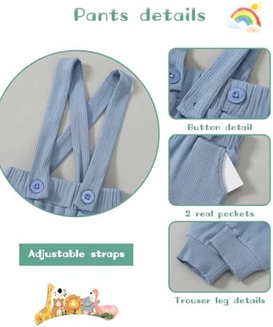 SanMio 0-18 Mo Lunar Baby Boy ROMPER SUSPENDER SET