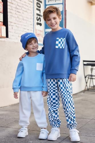Arshiner Boys Fleece Sweatshirt Pants Outfit Set