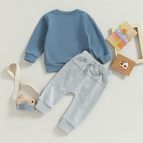 Toddler Fall Clothing Set Little Dude Dad Letter Sweatsuit Toddler Boys Fall Fashion