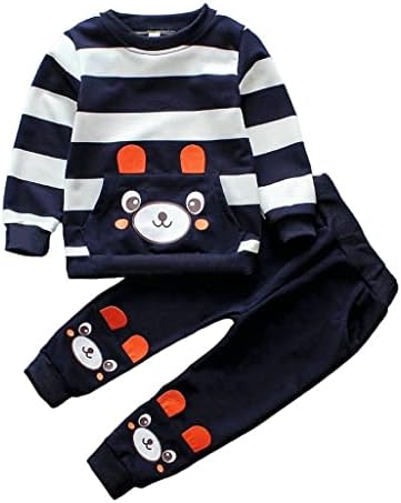 Striped Bear Outfit Soft Cotton Toddler