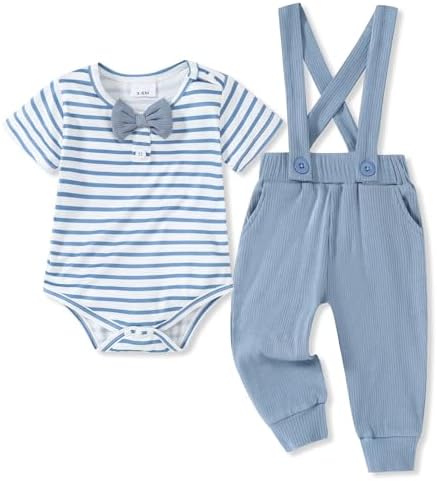 SanMio 0-18 Mo Lunar Baby Boy ROMPER SUSPENDER SET