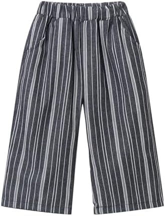 LittleSpring Boys Girls Striped Wide Leg Pants for Kids