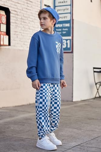 Arshiner Boys Fleece Sweatshirt Pants Outfit Set