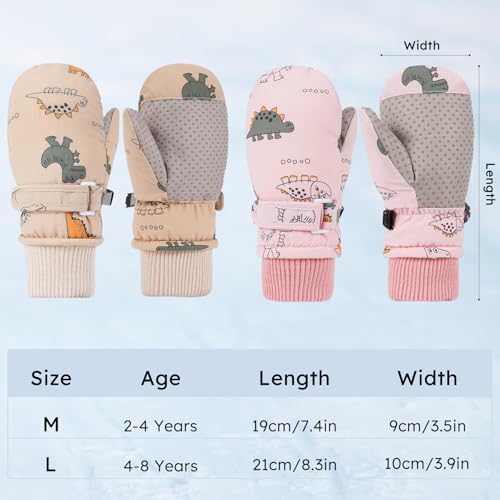 Reusable Toddler Snow Mittens for Boys and Girls