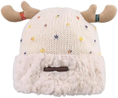 Christmas Wrapped Lined Knit Hat for Babies Winter-Warm Soft Fleece