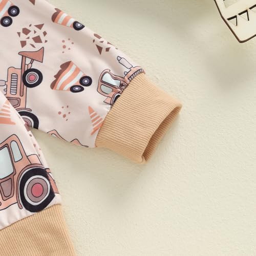 Perfect Toddler Boys Fall Outfit Stylish Cartoon Print Comfortable Mismatched Dads Set