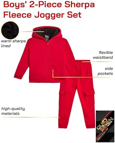 Quad Seven Toddler Boys Sherpa Fleece Jogger Set 1